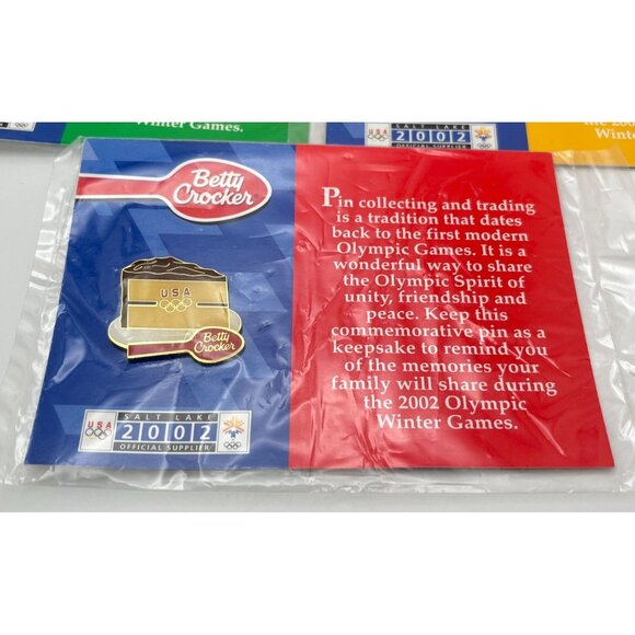 Betty Crocker Winter Olympics Commemorative Pin Set 2002 Salt Lake City Utah - Picture 5 of 6